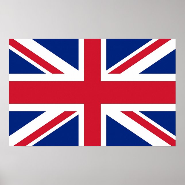 Kanvastryck med Förenade kungarikets Flagga Poster (Framsidan)