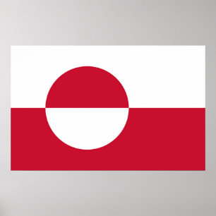 Kanvastryck med Grönlands Flagga Poster