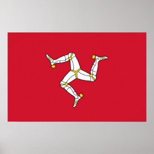 Kanvastryck med Isle of Man Flagga, Förenade kunga Poster