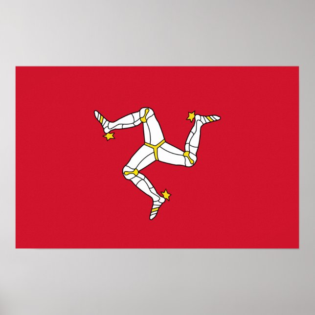 Kanvastryck med Isle of Man Flagga, Förenade kunga Poster (Framsidan)
