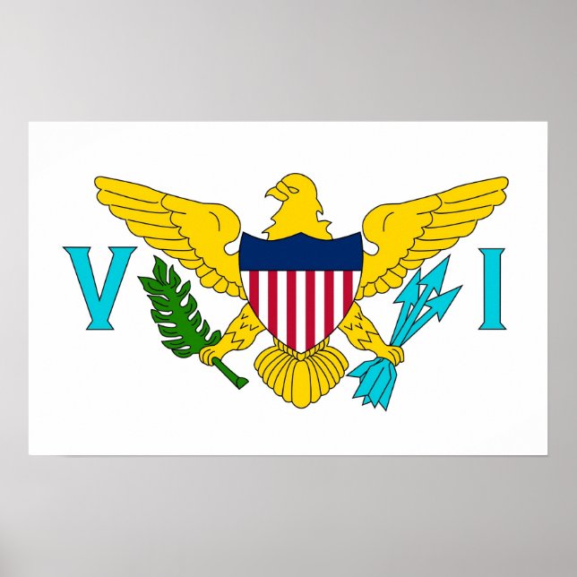 Kanvastryck med Jungfruöarna, USA Poster (Framsidan)