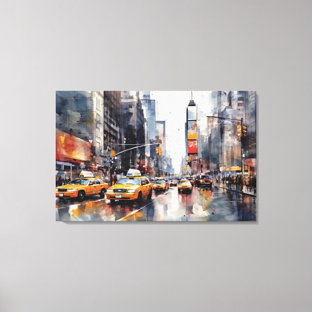 Kanvastryck med New York City. (Framsida)