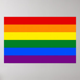 Kanvastryck med Regnbåge HBT-Flagga Poster