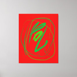 Kanvastryck med stor gest Stretcherat