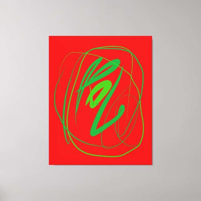 Kanvastryck med stor gest Stretcherat (Framsida)