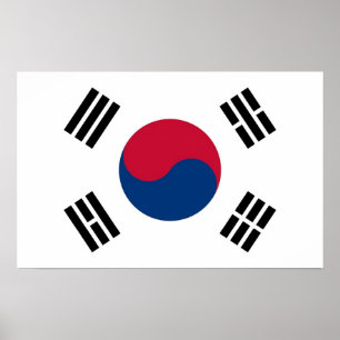 Kanvastryck med Sydkoreas Flagga Poster