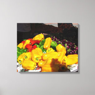 Kanvastryck - paprika med lätt färgad