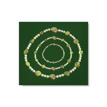 Kanvastryck - pärlor och stenar