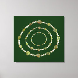 Kanvastryck - pärlor och stenar