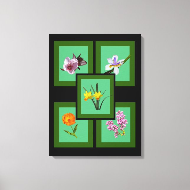 Kanvastryck - Skär blommor i Ramar (Framsida)