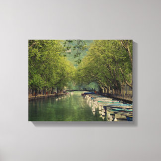 Kanvastryck Vassé Canal, Annecy, Frankrike
