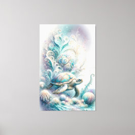 Kanvastrycken grönt Sea Turtle Canvastryck