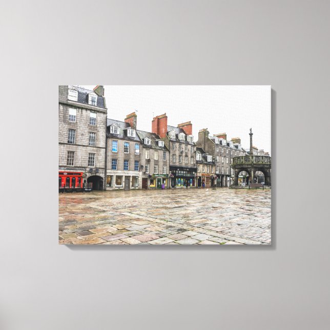 Kanvastrycket Aberdeen Castlegate view Canvastryck (Framsida)