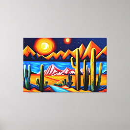 Kanvastrycket abstrakt Cubist Desert Canvastryck