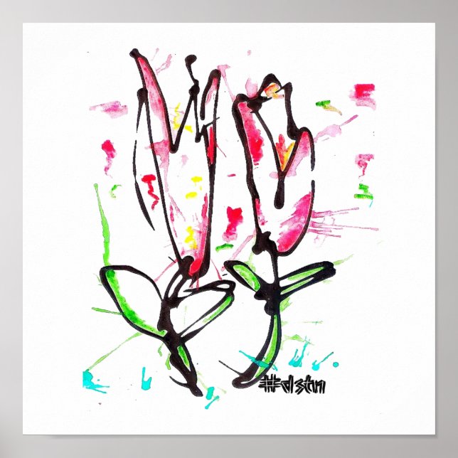 Kanvastrycket abstrakt poster (Framsidan)