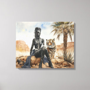 Kanvastrycket Afrikanskt liggande, stretcherat Canvastryck