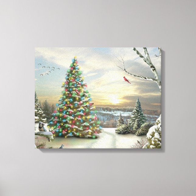Kanvastrycket Alan Giana "God jul morgon" Canvastryck (Framsida)