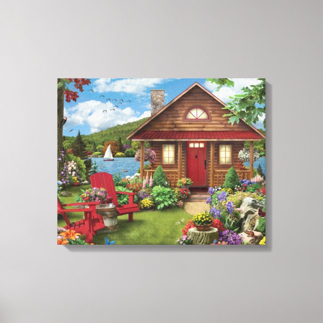 Kanvastrycket Alan Giana "Lakeside Retreat" Canvastryck (Framsida)