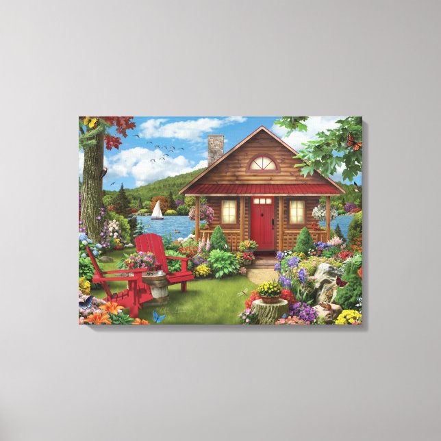 Kanvastrycket Alan Giana "Lakeside Retreat" Canvastryck (Framsida)