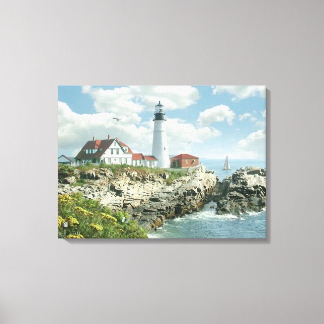 Kanvastrycket Alan Giana "Portland Head Light" Canvastryck (Framsida)