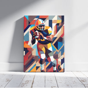 Kanvastrycket American Football Player Cubism Canvastryck