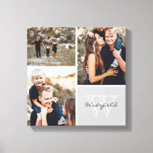Kanvastrycket anpassningsbar Family Monogram Photo Canvastryck