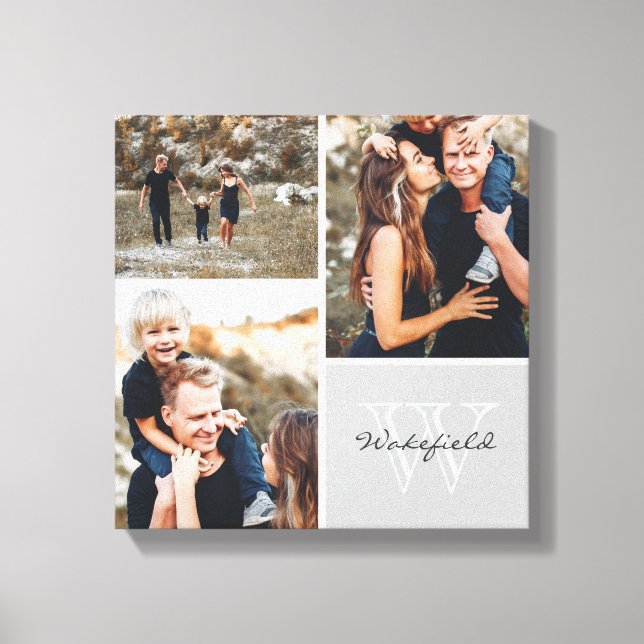 Kanvastrycket anpassningsbar Family Monogram Photo Canvastryck (Framsida)