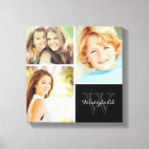 Kanvastrycket anpassningsbar Family Monogram Photo Canvastryck