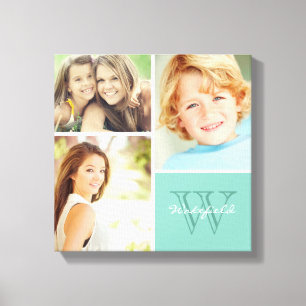 Kanvastrycket anpassningsbar Family Monogram Photo Canvastryck