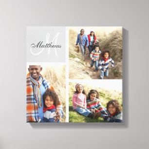 Kanvastrycket anpassningsbar Family Monogram Photo Canvastryck