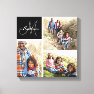 Kanvastrycket anpassningsbar Family Monogram Photo Canvastryck