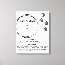 Kanvastrycket anpassningsbar Pet Memorial Photo & 