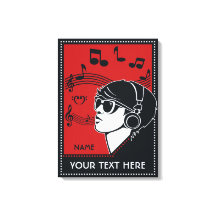 kanvastrycket anpassningsbar Text Art Deco Music