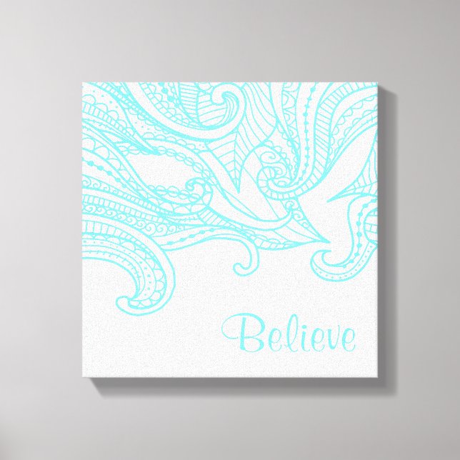 Kanvastrycket Aqua Boho Stil Wall Decor Canvastryck (Framsida)