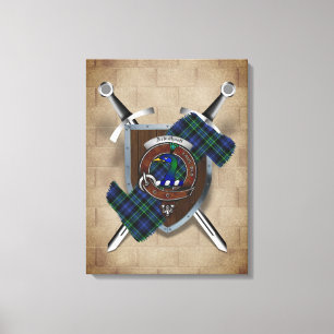 Kanvastrycket Arbuthnott Klan Badge Crossed Swords Canvastryck