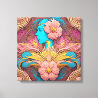 Kanvastrycket art nouveau Porträtt Canvastryck