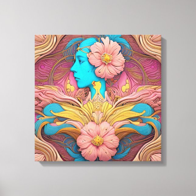 Kanvastrycket art nouveau Porträtt Canvastryck (Framsida)