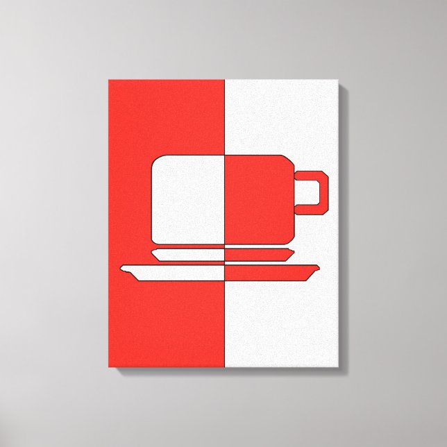 Kanvastrycket Ashton Red and White Kopp Canvastryck (Framsida)