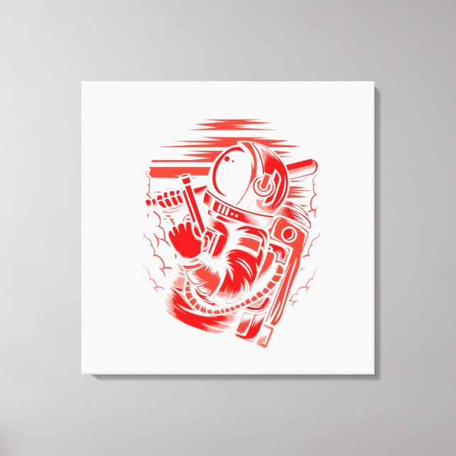 Kanvastrycket Astronaut-status stoppat Canvastryck (Framsida)