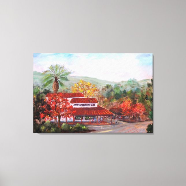 Kanvastrycket av Roberts Market in Woodside painti Canvastryck (Framsida)