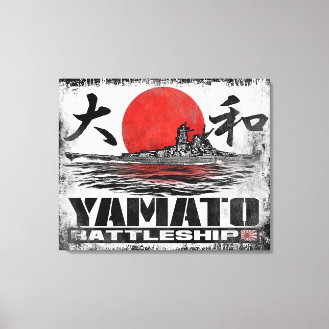 Kanvastrycket Battleshöft Yamato Stretched Canvastryck (Framsida)