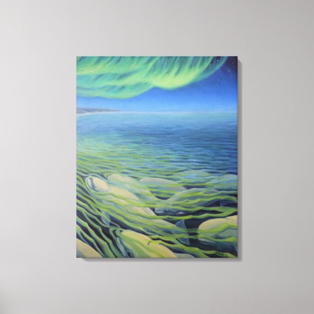Kanvastrycket Beluga Whale Painting Canvastryck (Framsida)