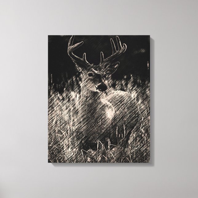 Kanvastrycket Big Meadows Buck Stretched Canvastryck (Framsida)