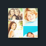 Kanvastrycket Black and White Family Photo Collage Canvastryck<br><div class="desc">Vackra personliger på vägguttaget skrivs ut med 4 av anpassningsbarnas foton ordnade i ett fyrkantigt rutnätsfoto. Lägg till dina favoritfoton i familjen och skapa en vacker karosseriteckning. Klicka på Anpassa om du vill flytta foton runt, lägga till text och anpassa typsnitt och färg. Underbar gåva till familj, vänner, föräldrar och...</div>