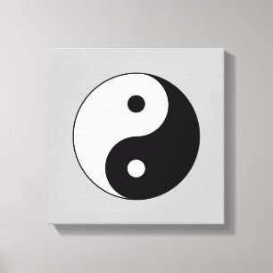 Kanvastrycket Black and White Yin-Yang Stretched Canvastryck