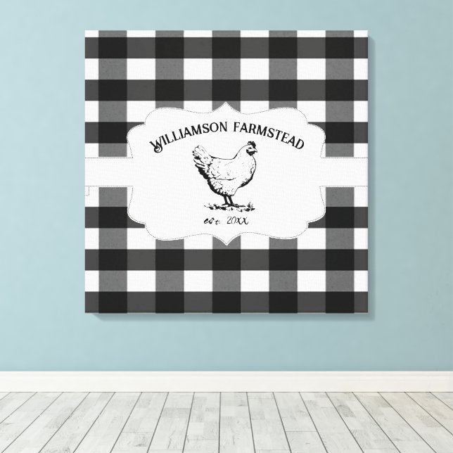 Kanvastrycket Black Buffalo Play Farm Chicken Canvastryck (Insitu (trägolv))