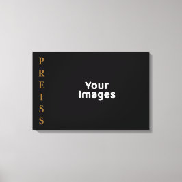 Kanvastrycket Black/Guld Family Namn Photo Visning Canvastryck