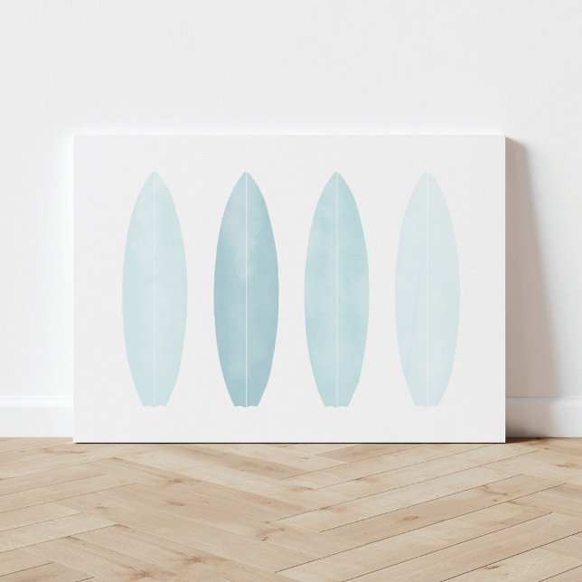 Kanvastrycket Blue Watercolor Surfboard Canvastryck (Skapare uppladdad)
