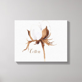 Kanvastrycket Bomullsblommor, vattenfärg Canvastryck