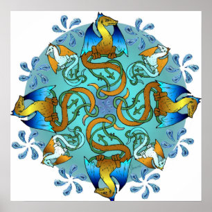 Kanvastrycket Bornholm Blues - medsols Poster